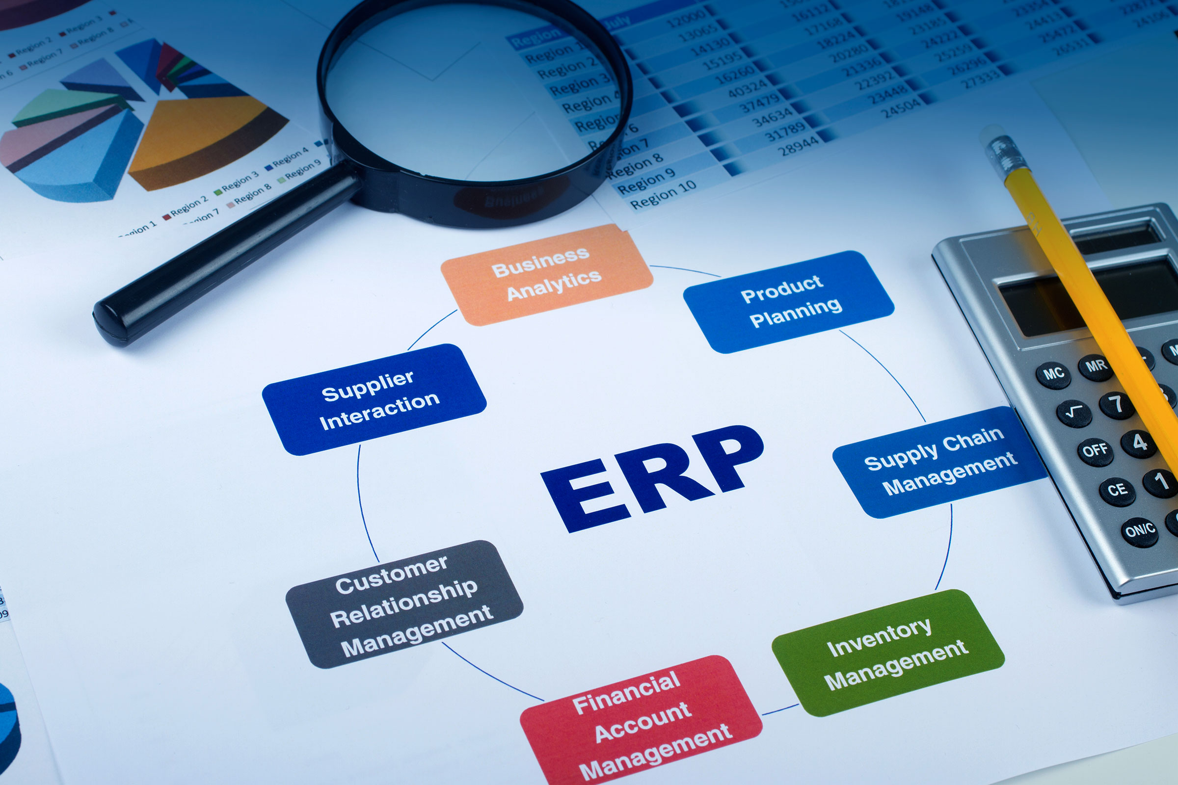 Image showcasing streamlined supply chain management through an ERP system