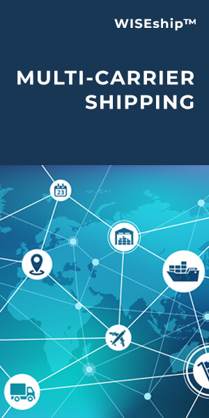 Multi-Carrier Shipping er tilgjengelig med vår WISE Warehouse Management Software Suite og 3PL Software, og vårt Warehouse Execution System